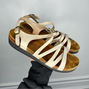 Hautnah Leather Strappy Cork Sole Sandal EU 40 US 9.5